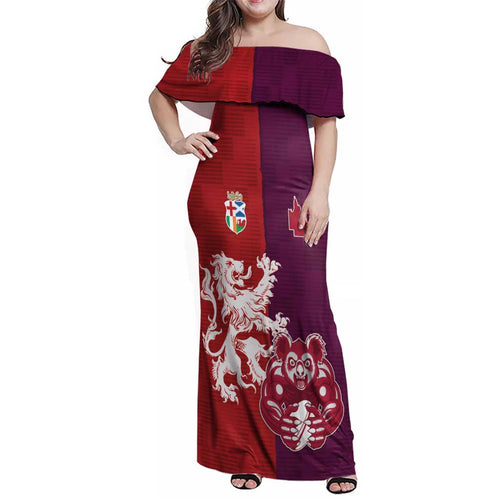 Custom British Lions Brumbies Family Matching Off Shoulder Maxi Dress and Hawaiian Shirt Unique Style - Aussie Hoodie
