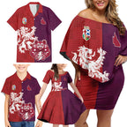 Custom British Lions Brumbies Family Matching Off Shoulder Short Dress and Hawaiian Shirt Unique Style - Aussie Hoodie
