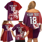 Custom British Lions Brumbies Family Matching Off Shoulder Short Dress and Hawaiian Shirt Unique Style - Aussie Hoodie