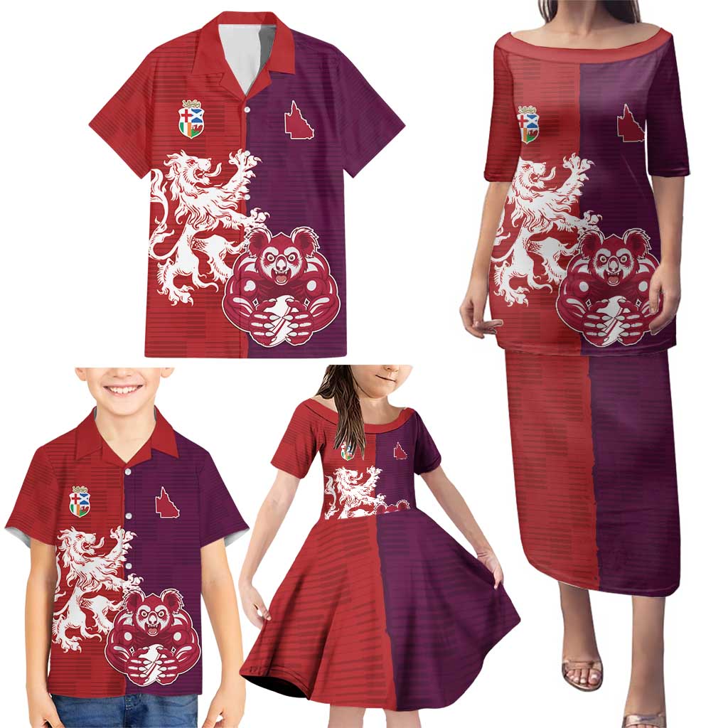 Custom British Lions Brumbies Family Matching Puletasi and Hawaiian Shirt Unique Style - Aussie Hoodie