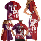 Custom British Lions Brumbies Family Matching Short Sleeve Bodycon Dress and Hawaiian Shirt Unique Style - Aussie Hoodie