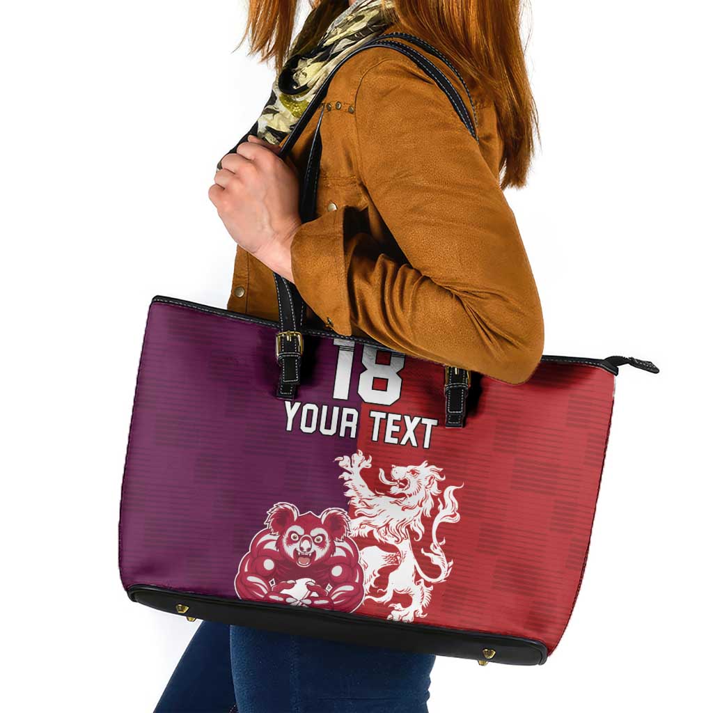 Custom British Lions Brumbies Leather Tote Bag Unique Style - Aussie Hoodie