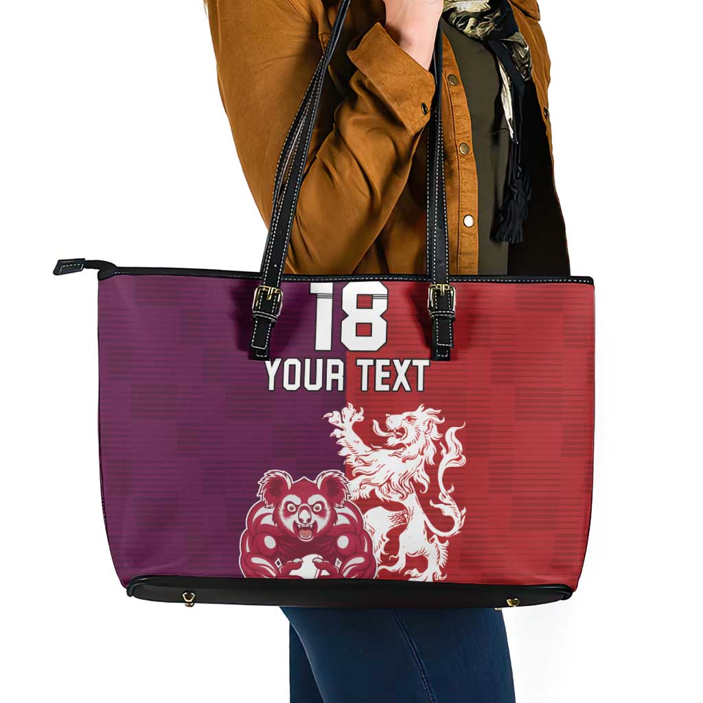 Custom British Lions Brumbies Leather Tote Bag Unique Style - Aussie Hoodie