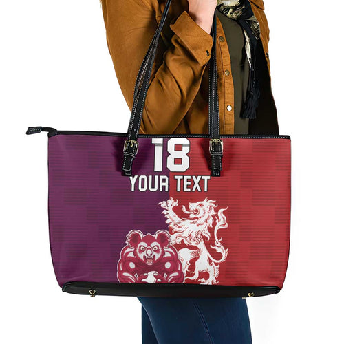 Custom British Lions Brumbies Leather Tote Bag Unique Style - Aussie Hoodie