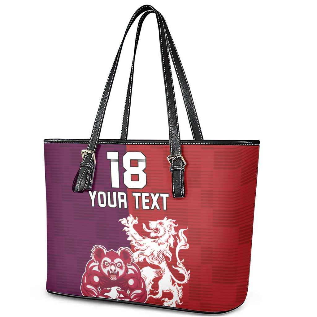 Custom British Lions Brumbies Leather Tote Bag Unique Style - Aussie Hoodie