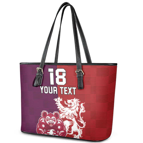 Custom British Lions Brumbies Leather Tote Bag Unique Style - Aussie Hoodie