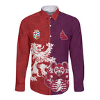 Custom British Lions Brumbies Long Sleeve Button Shirt Unique Style - Aussie Hoodie