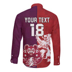 Custom British Lions Brumbies Long Sleeve Button Shirt Unique Style - Aussie Hoodie