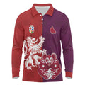 Custom British Lions Brumbies Long Sleeve Polo Shirt Unique Style - Aussie Hoodie