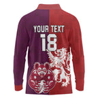 Custom British Lions Brumbies Long Sleeve Polo Shirt Unique Style - Aussie Hoodie