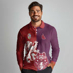Custom British Lions Brumbies Long Sleeve Polo Shirt Unique Style - Aussie Hoodie