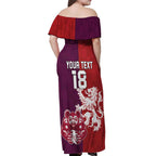 Custom British Lions Brumbies Off Shoulder Maxi Dress Unique Style - Aussie Hoodie
