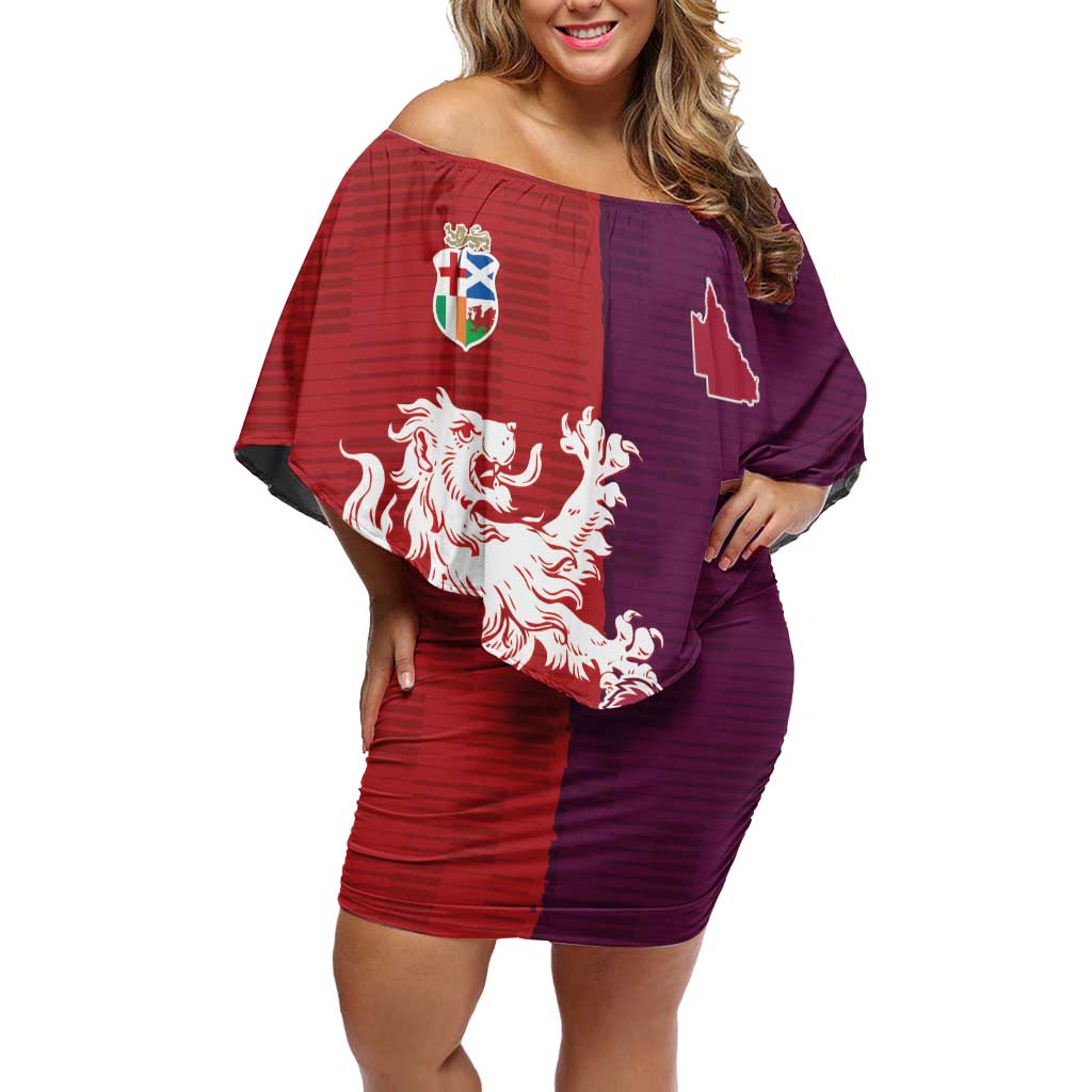Custom British Lions Brumbies Off Shoulder Short Dress Unique Style - Aussie Hoodie