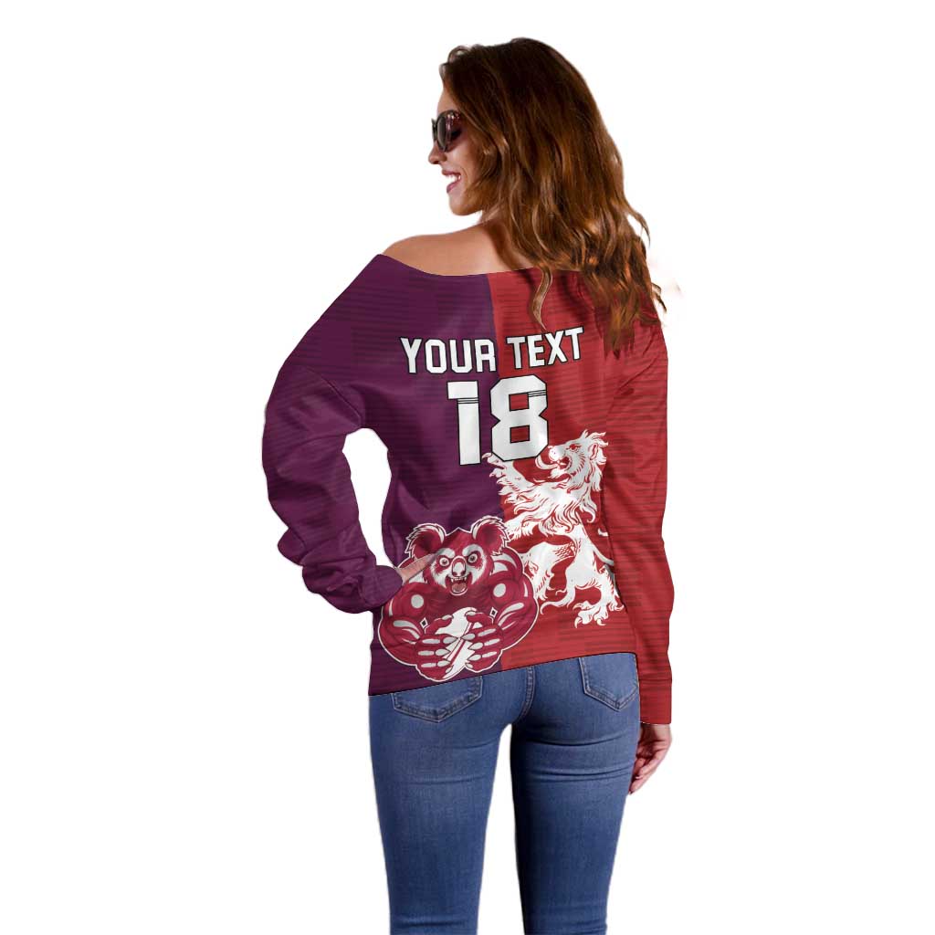 Custom British Lions Brumbies Off Shoulder Sweater Unique Style - Aussie Hoodie