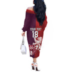 Custom British Lions Brumbies Off The Shoulder Long Sleeve Dress Unique Style - Aussie Hoodie