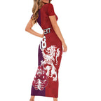 Custom British Lions Brumbies Short Sleeve Bodycon Dress Unique Style - Aussie Hoodie