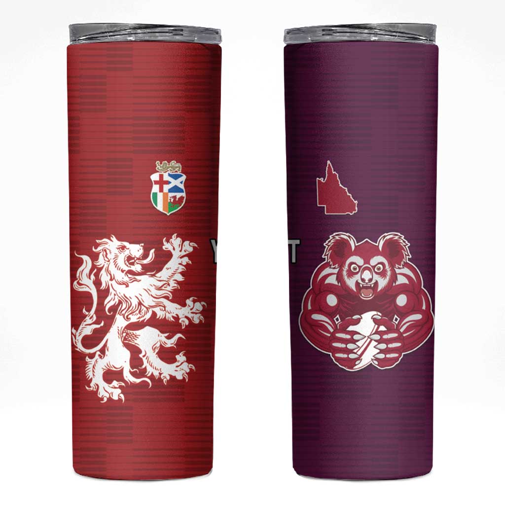 Custom British Lions Brumbies Skinny Tumbler Unique Style - Aussie Hoodie