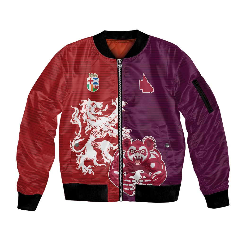 Custom British Lions Brumbies Sleeve Zip Bomber Jacket Unique Style - Aussie Hoodie