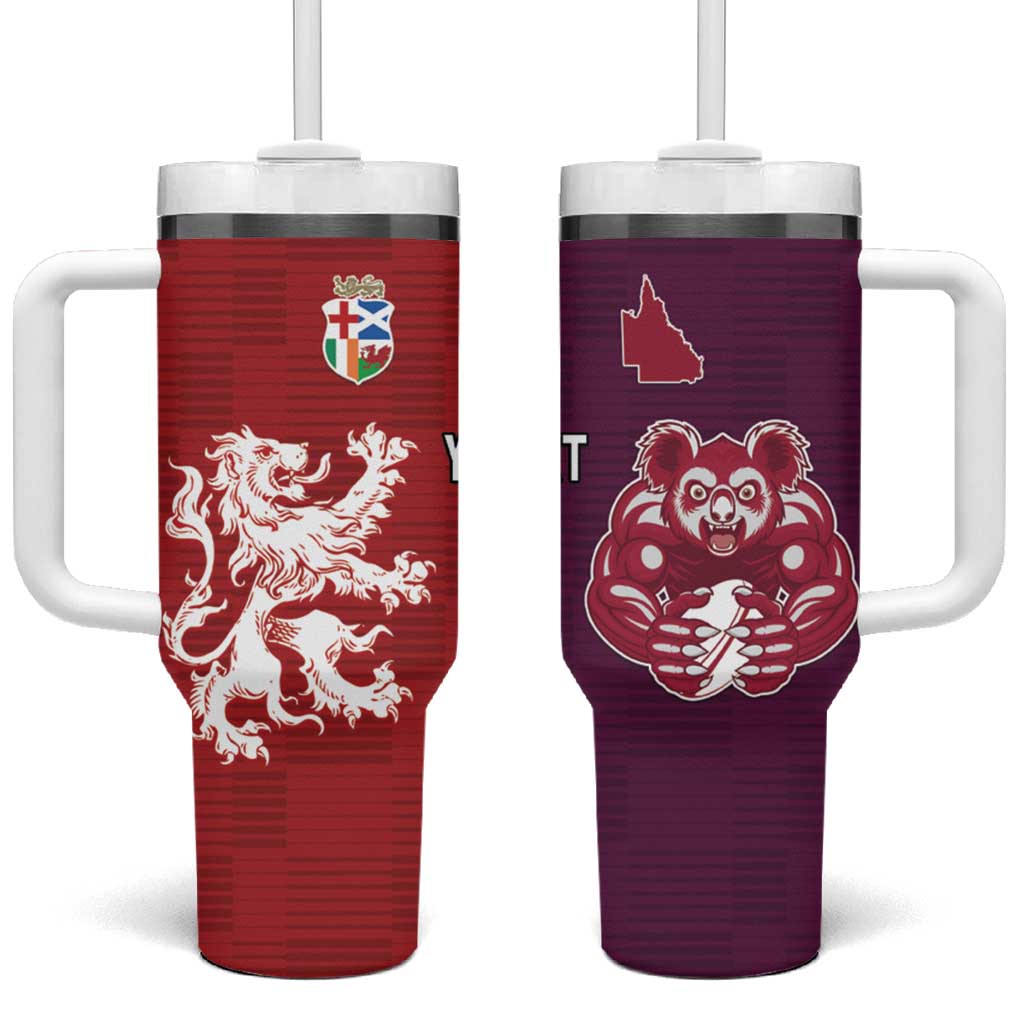 Custom British Lions Brumbies Tumbler With Handle Unique Style - Aussie Hoodie