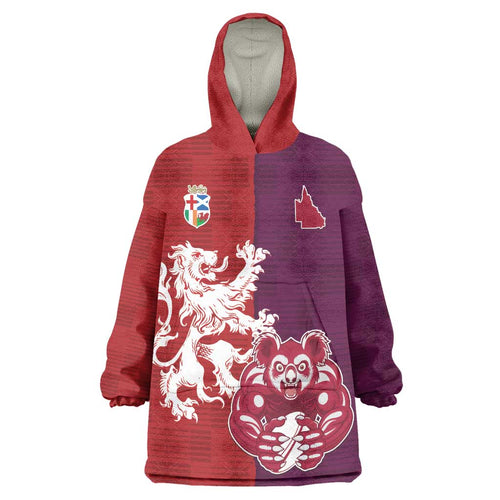 Custom British Lions Brumbies Wearable Blanket Hoodie Unique Style - Aussie Hoodie