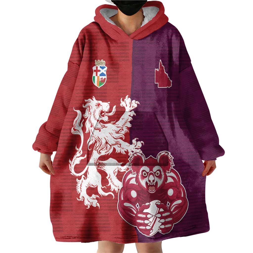 Custom British Lions Brumbies Wearable Blanket Hoodie Unique Style - Aussie Hoodie