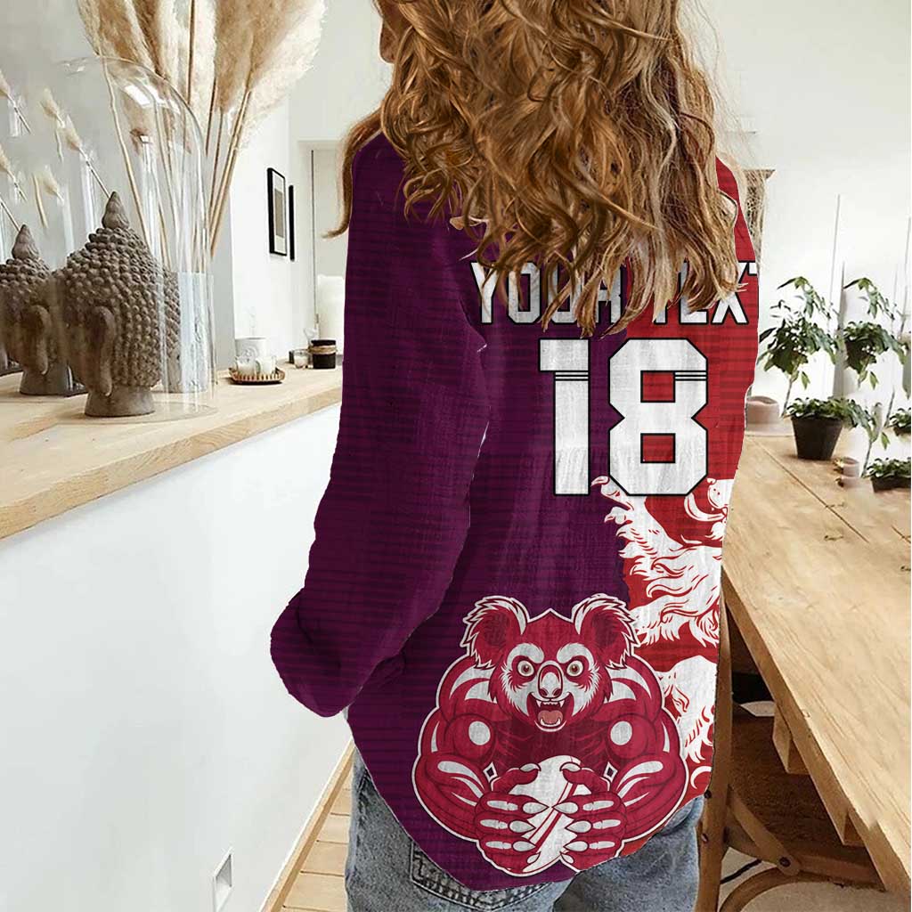 Custom British Lions Brumbies Women Casual Shirt Unique Style - Aussie Hoodie