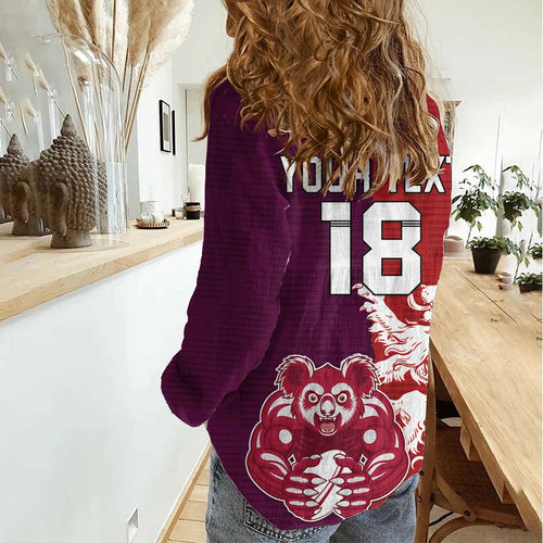 Custom British Lions Brumbies Women Casual Shirt Unique Style - Aussie Hoodie
