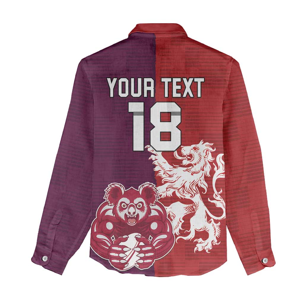 Custom British Lions Brumbies Women Casual Shirt Unique Style - Aussie Hoodie