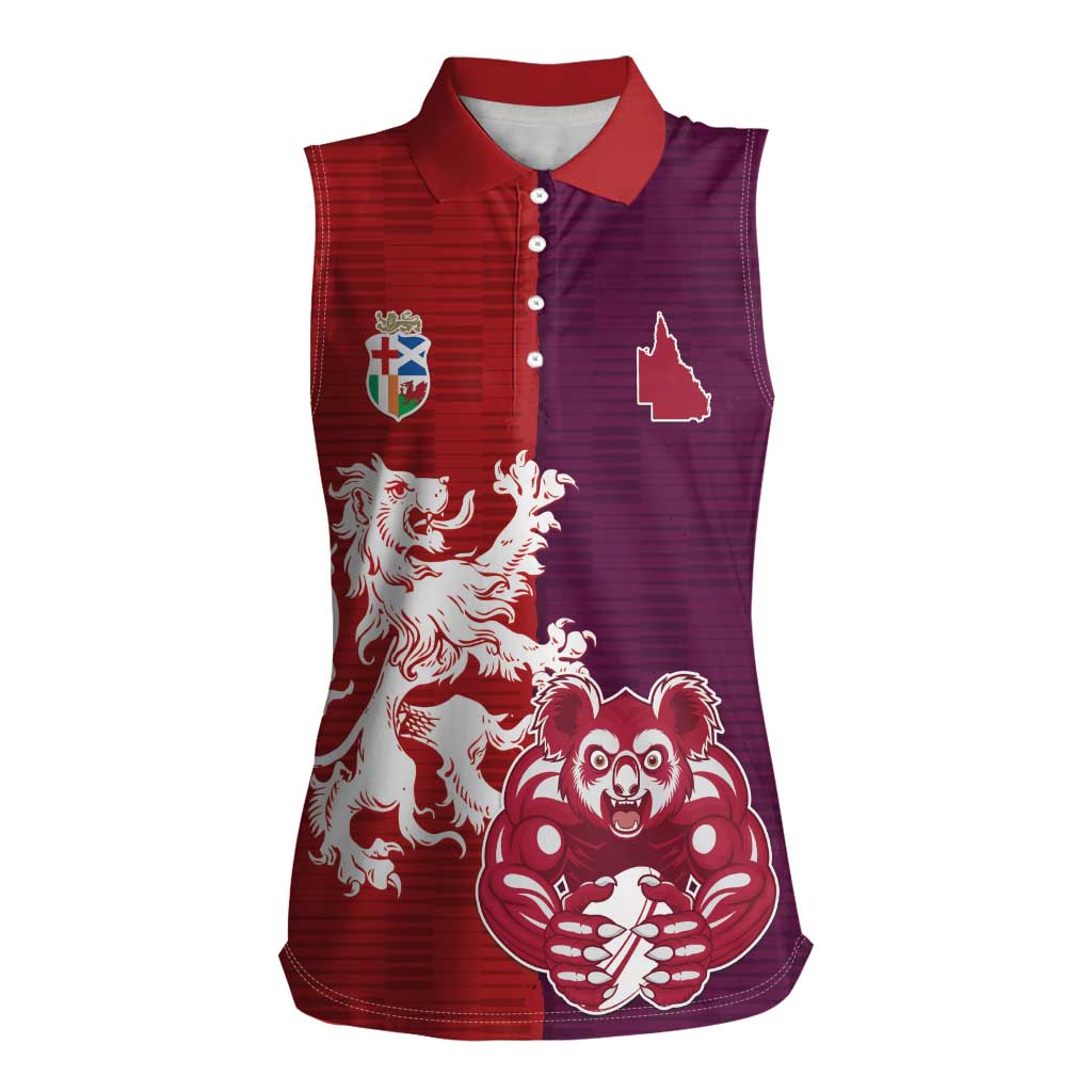 Custom British Lions Brumbies Women Sleeveless Polo Shirt Unique Style - Aussie Hoodie