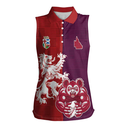 Custom British Lions Brumbies Women Sleeveless Polo Shirt Unique Style - Aussie Hoodie