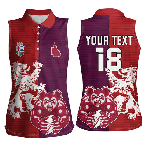 Custom British Lions Brumbies Women Sleeveless Polo Shirt Unique Style - Aussie Hoodie