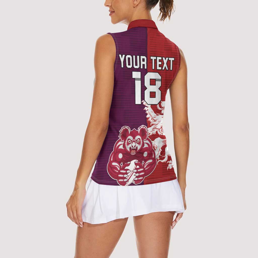 Custom British Lions Brumbies Women Sleeveless Polo Shirt Unique Style - Aussie Hoodie