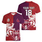 Custom British Lions Brumbies Women V-Neck T-Shirt Unique Style - Aussie Hoodie