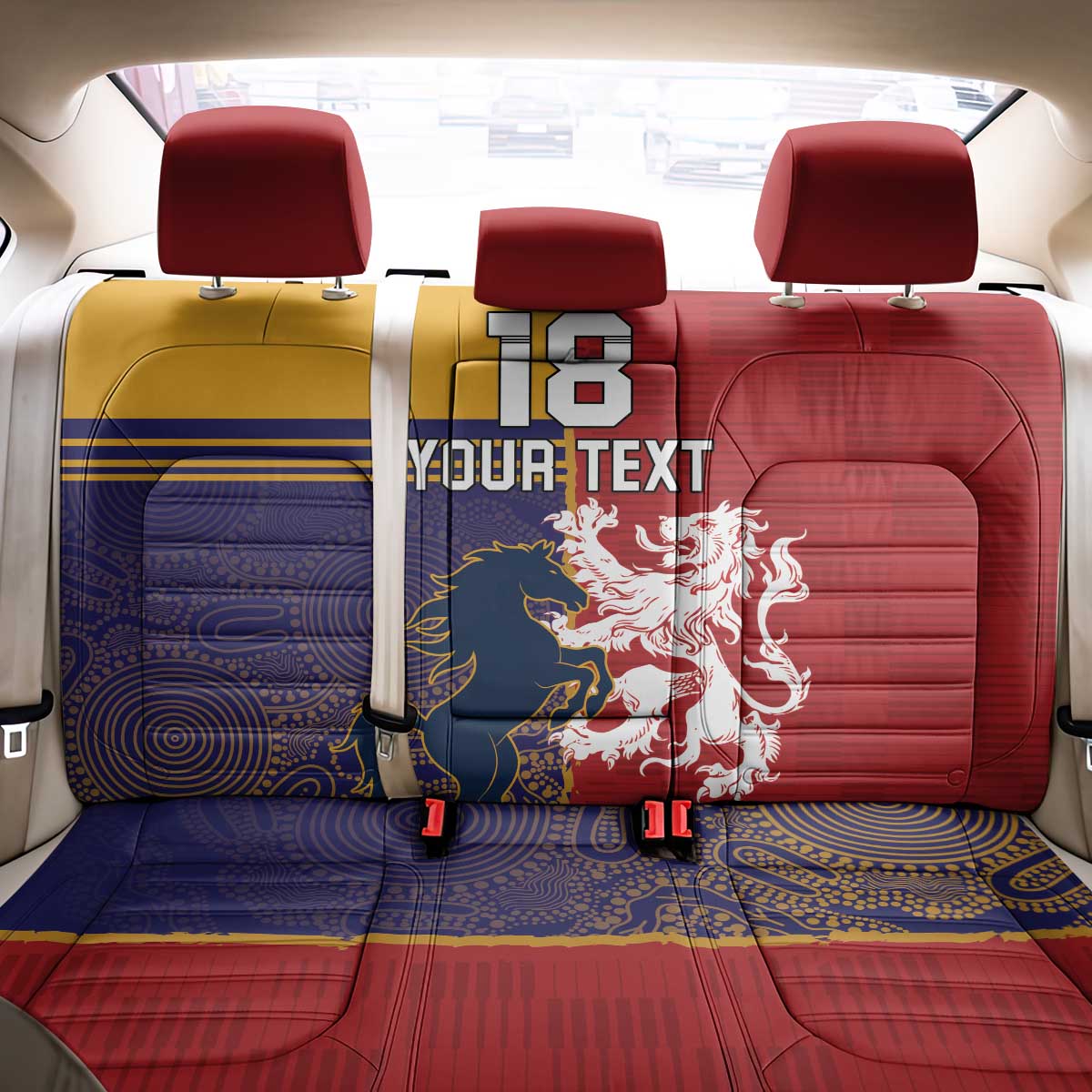 Custom British Lions Queensland Back Car Seat Cover Unique Style - Aussie Hoodie