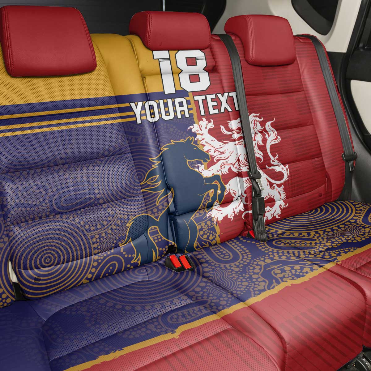 Custom British Lions Queensland Back Car Seat Cover Unique Style - Aussie Hoodie