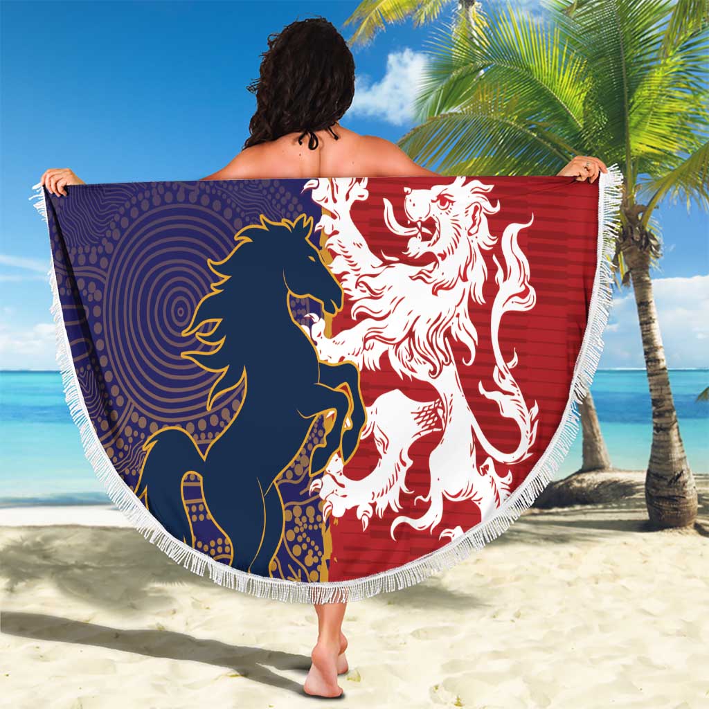 Custom British Lions Queensland Beach Blanket Unique Style - Aussie Hoodie