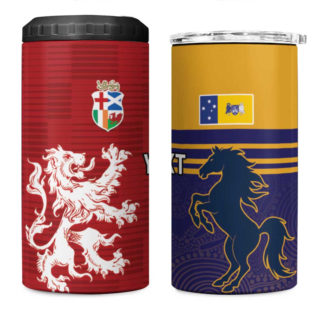 Custom British Lions Queensland 4 in 1 Can Cooler Tumbler Unique Style - Aussie Hoodie