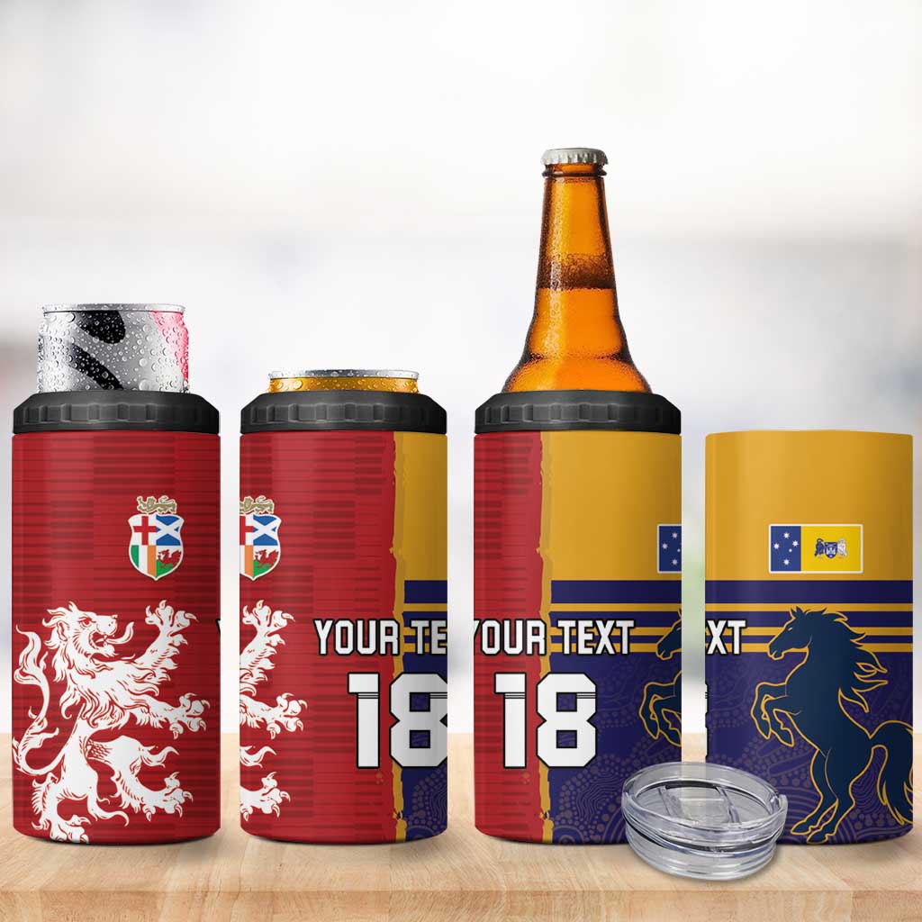 Custom British Lions Queensland 4 in 1 Can Cooler Tumbler Unique Style - Aussie Hoodie