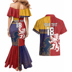 Custom British Lions Queensland Couples Matching Mermaid Dress and Hawaiian Shirt Unique Style - Aussie Hoodie