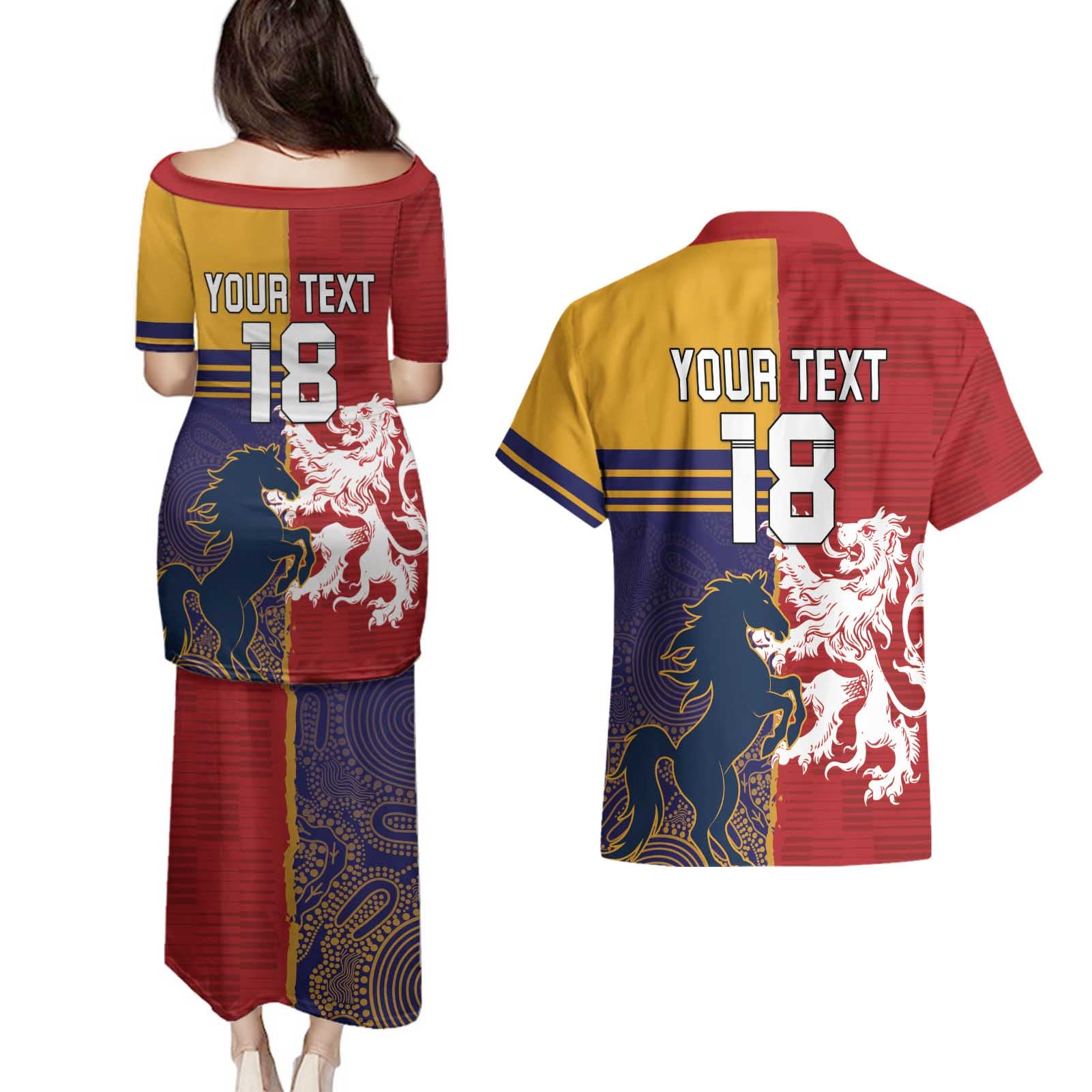 Custom British Lions Queensland Couples Matching Puletasi and Hawaiian Shirt Unique Style - Aussie Hoodie