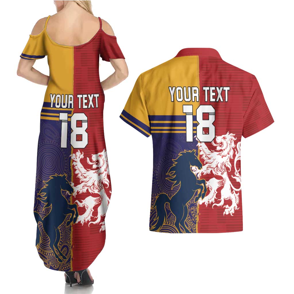 Custom British Lions Queensland Couples Matching Summer Maxi Dress and Hawaiian Shirt Unique Style - Aussie Hoodie