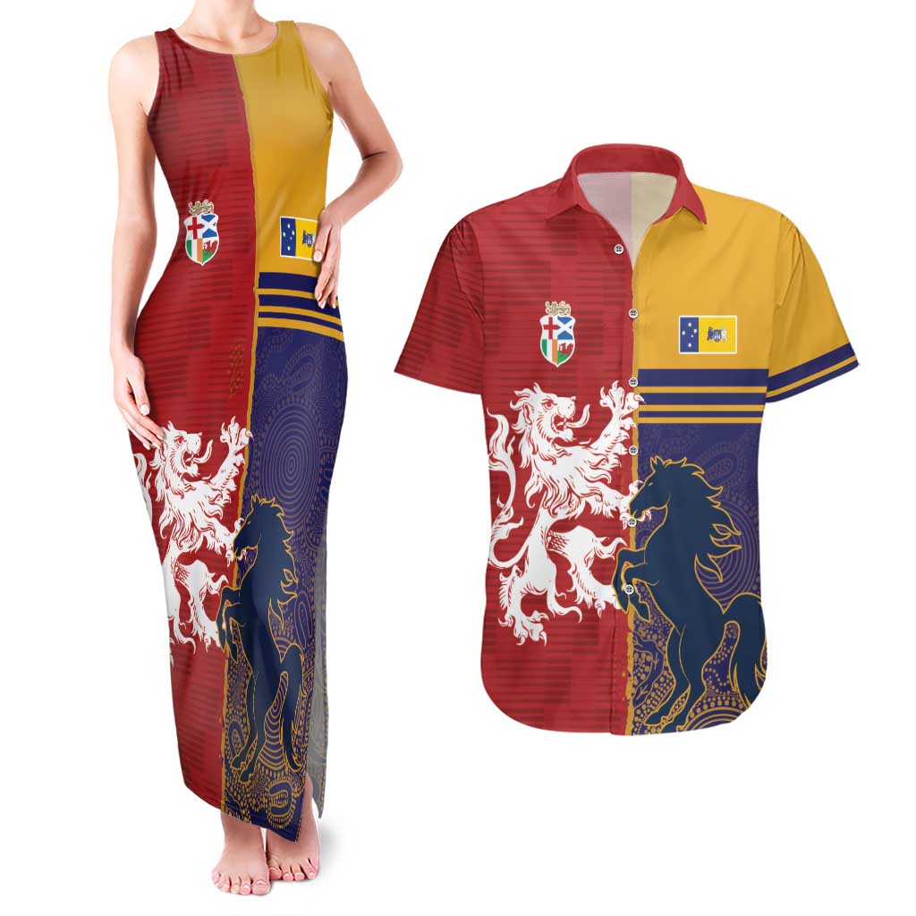 Custom British Lions Queensland Couples Matching Tank Maxi Dress and Hawaiian Shirt Unique Style - Aussie Hoodie