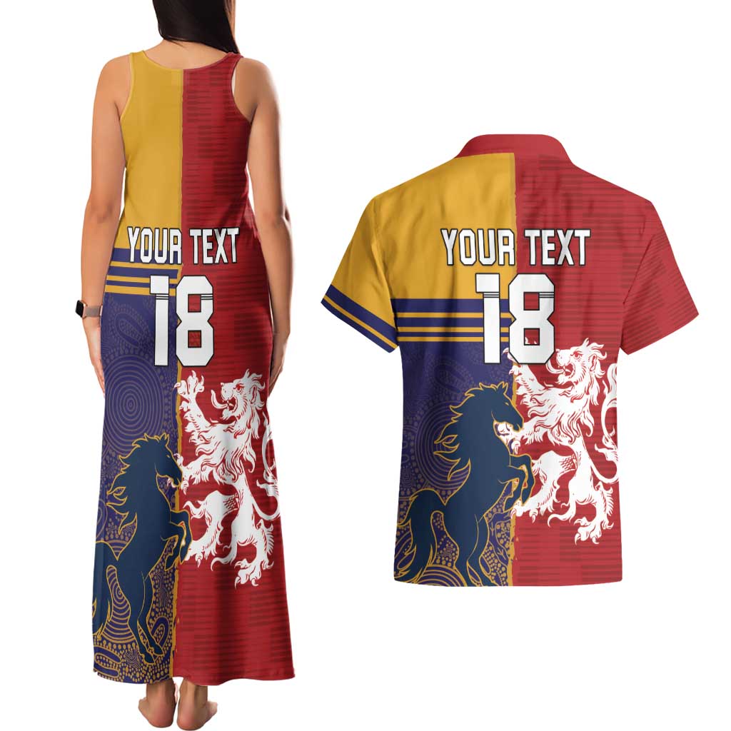 Custom British Lions Queensland Couples Matching Tank Maxi Dress and Hawaiian Shirt Unique Style - Aussie Hoodie