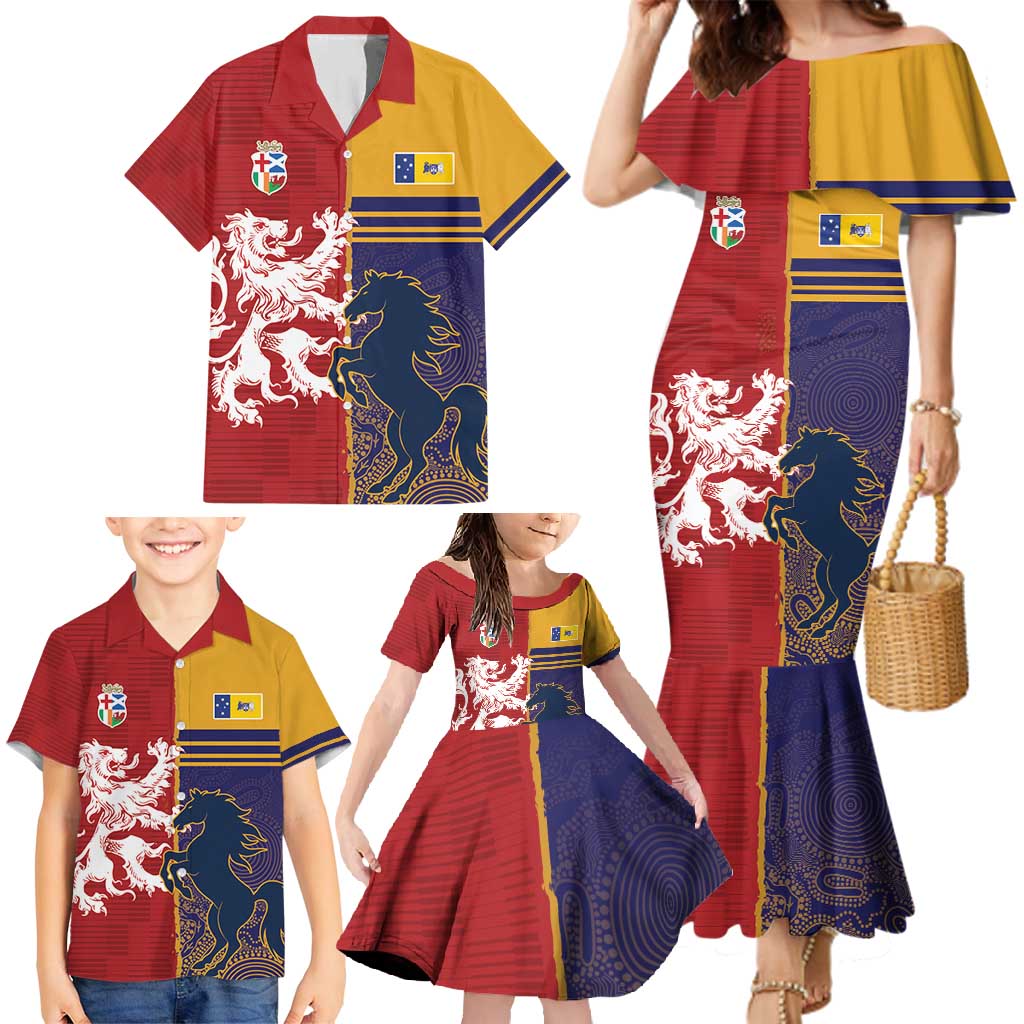 Custom British Lions Queensland Family Matching Mermaid Dress and Hawaiian Shirt Unique Style - Aussie Hoodie