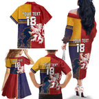 Custom British Lions Queensland Family Matching Off The Shoulder Long Sleeve Dress and Hawaiian Shirt Unique Style - Aussie Hoodie