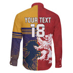 Custom British Lions Queensland Family Matching Off The Shoulder Long Sleeve Dress and Hawaiian Shirt Unique Style - Aussie Hoodie