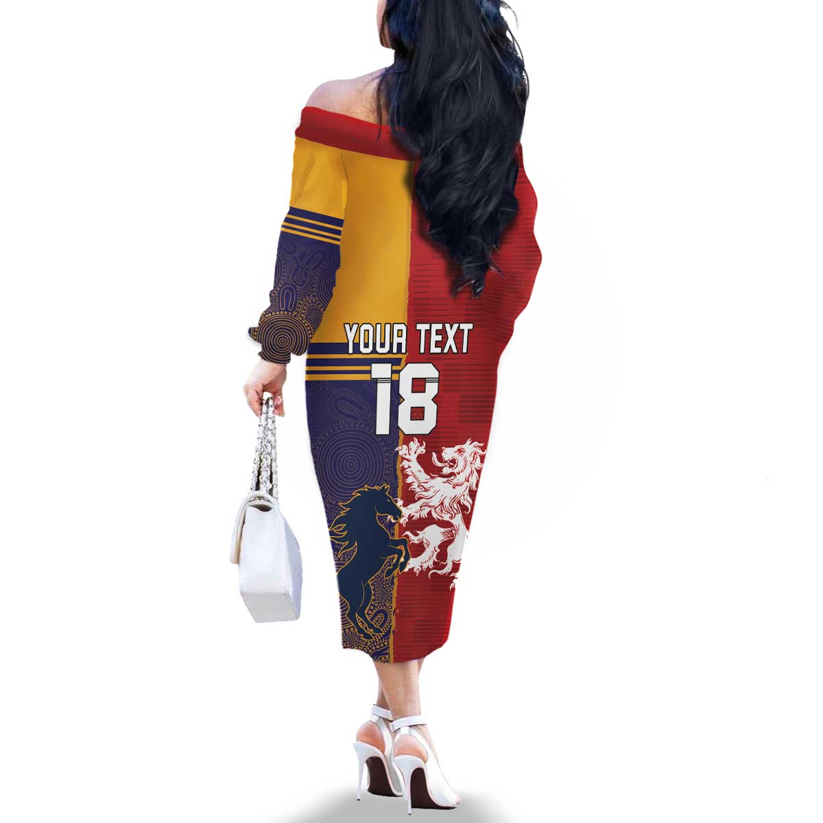 Custom British Lions Queensland Family Matching Off The Shoulder Long Sleeve Dress and Hawaiian Shirt Unique Style - Aussie Hoodie
