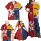 Custom British Lions Queensland Family Matching Off Shoulder Maxi Dress and Hawaiian Shirt Unique Style - Aussie Hoodie