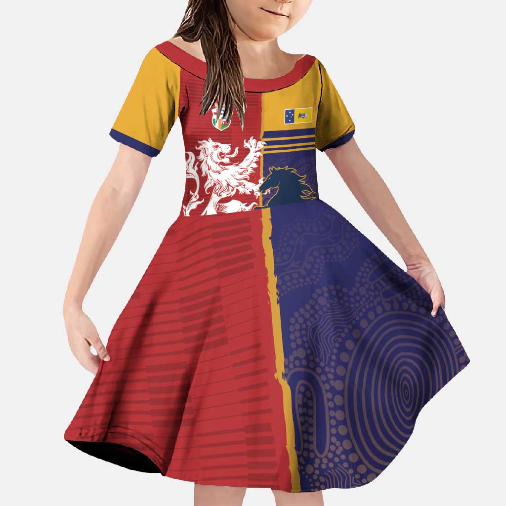Custom British Lions Queensland Family Matching Off Shoulder Maxi Dress and Hawaiian Shirt Unique Style - Aussie Hoodie
