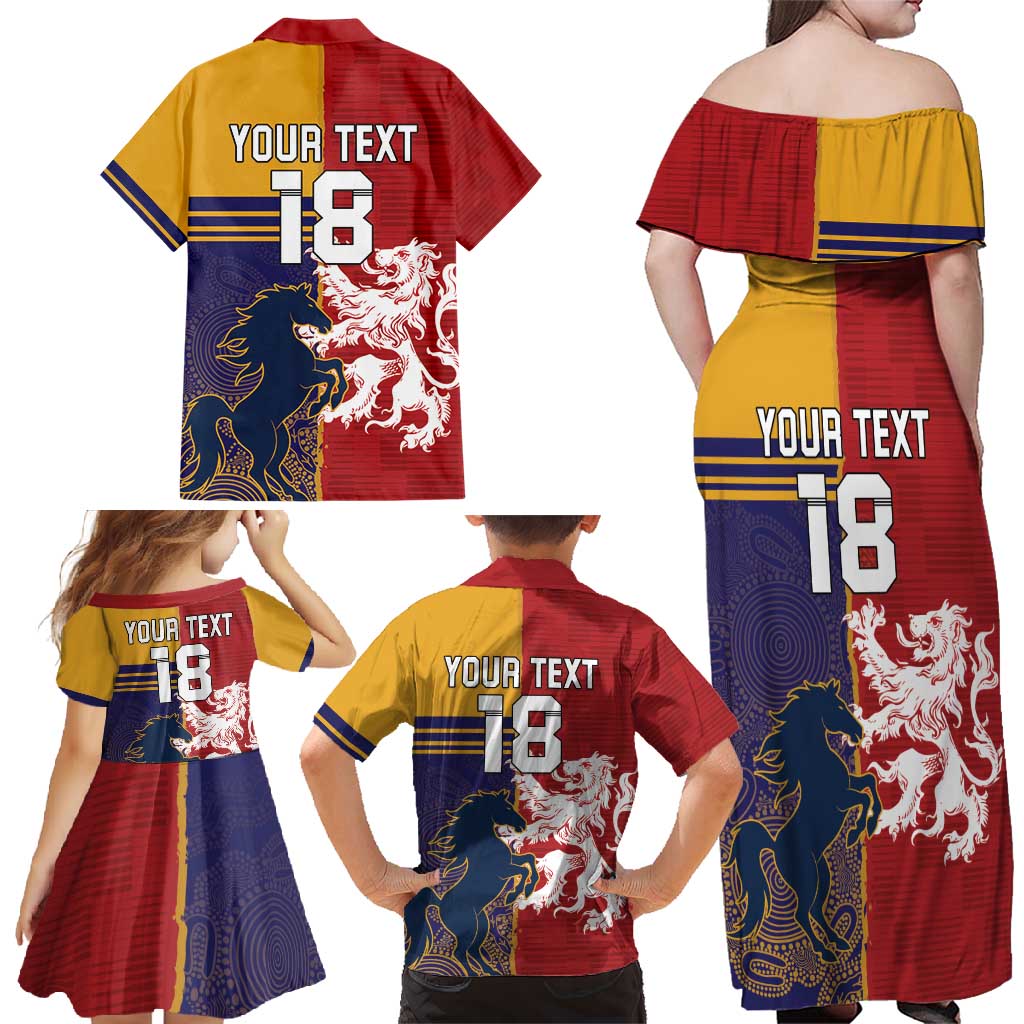 Custom British Lions Queensland Family Matching Off Shoulder Maxi Dress and Hawaiian Shirt Unique Style - Aussie Hoodie